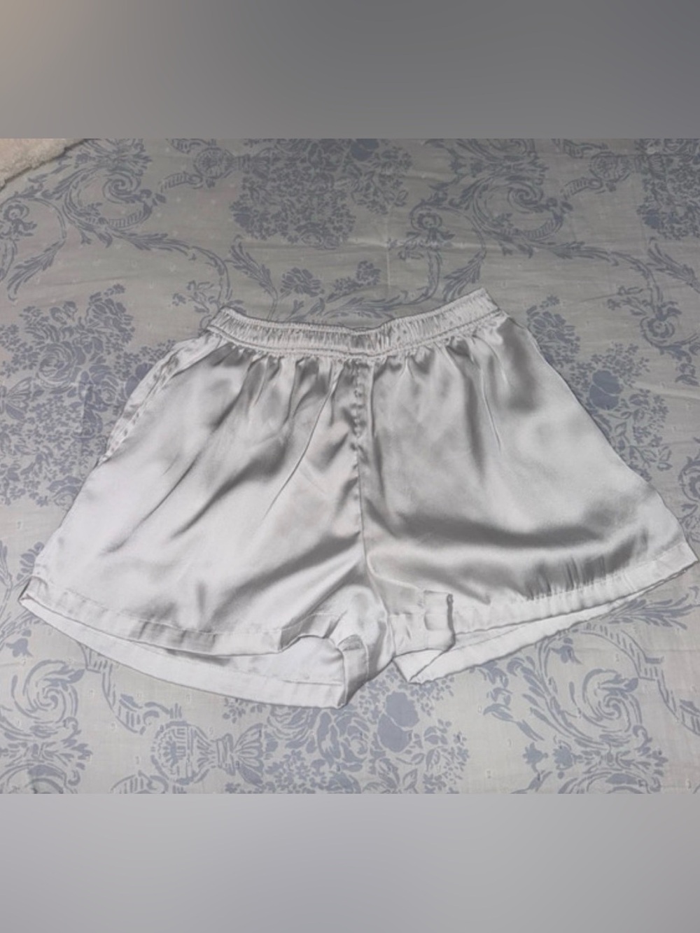 Silky White Satin Lounge Shorts